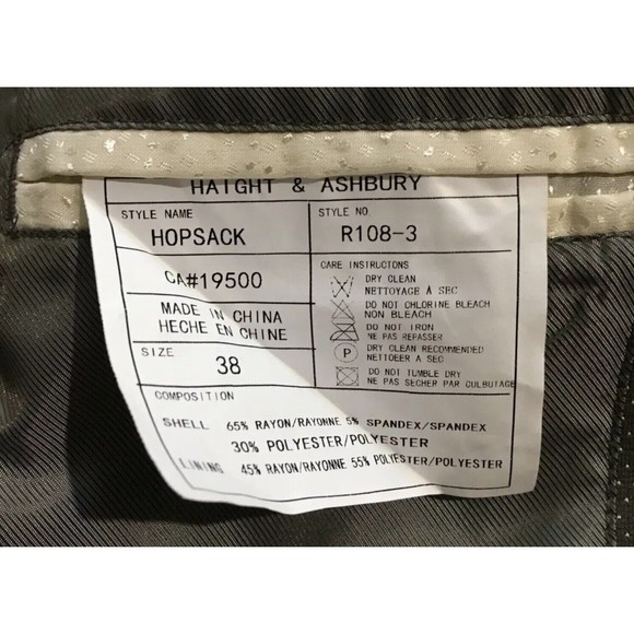 Haight And Ashbury Studio Canada Hopsack Blazer Size 38 Stretch Knit Cotton Dot - Picture 9 of 15